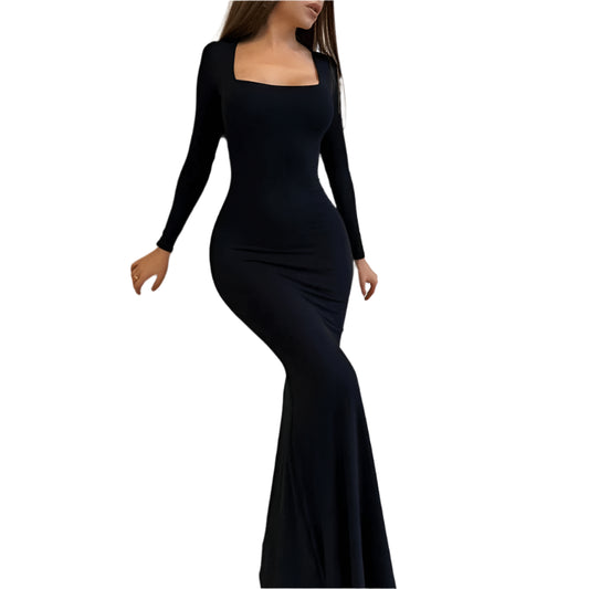 Sexy Bodycon Langarmkleid Herbst