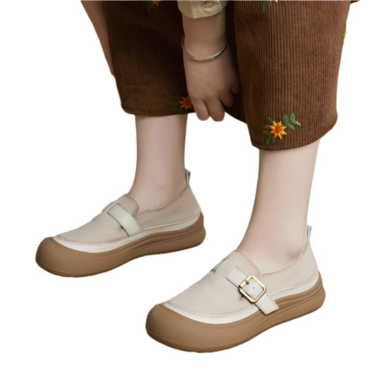 Loafers aus Leder mit flacher Sohle